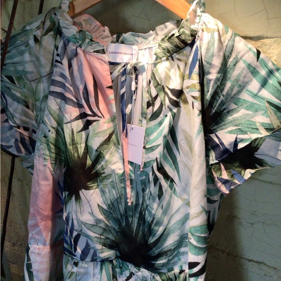 1 left ! Lavender Brown Palms maxi dress - Picture 4 of 9